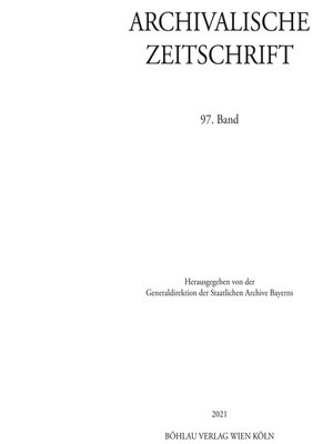 cover image of Archivalische Zeitschrift 97 (2021)